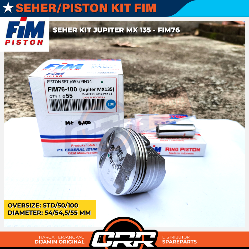 Jual Seher Kit Piston Set Yamaha Jupiter MX 135 FIM76 Ukuran 54 54 5 55