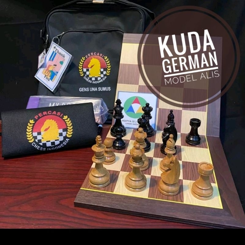 Jual Papan Catur Set Bidak Buah Catur Kayu Standar PERCASI Varian ...