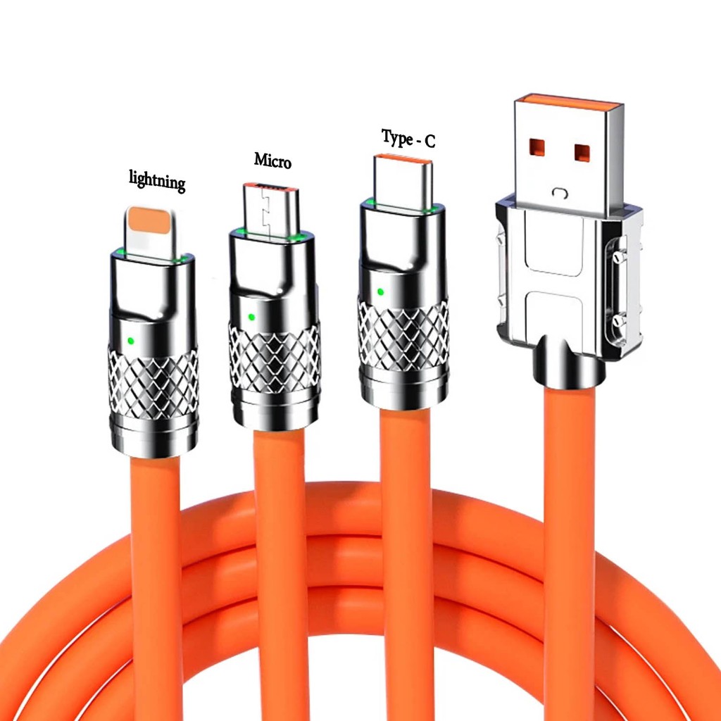Jual 120W Kabel Data 3 in 1 Fast Charging Kabel Casan 3in1 Micro USB ...