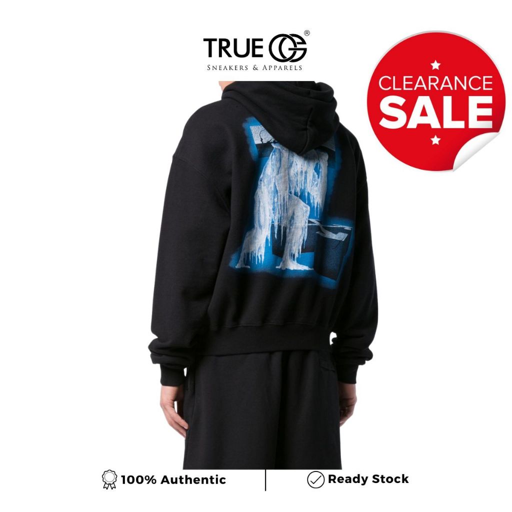 Jual OFF White Ice Man Jaket Hoodie Black Authentic Shopee Indonesia