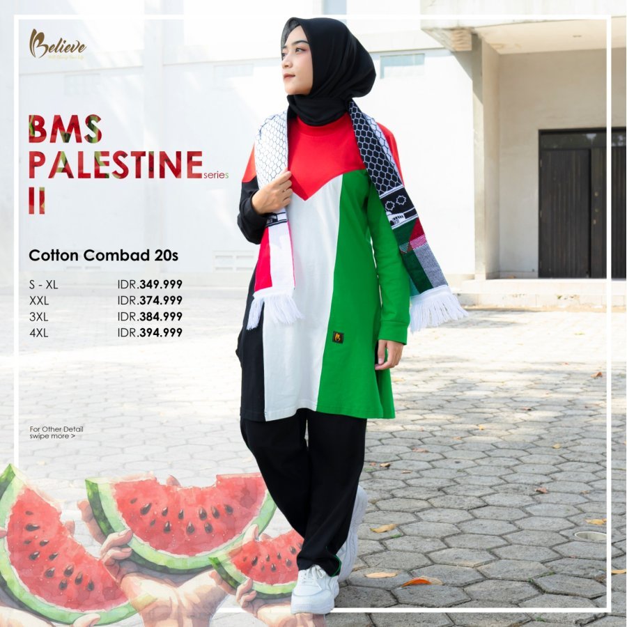 Jual BMS Palestine II Believe Muslim Sport / Setelan Baju + Celana ...