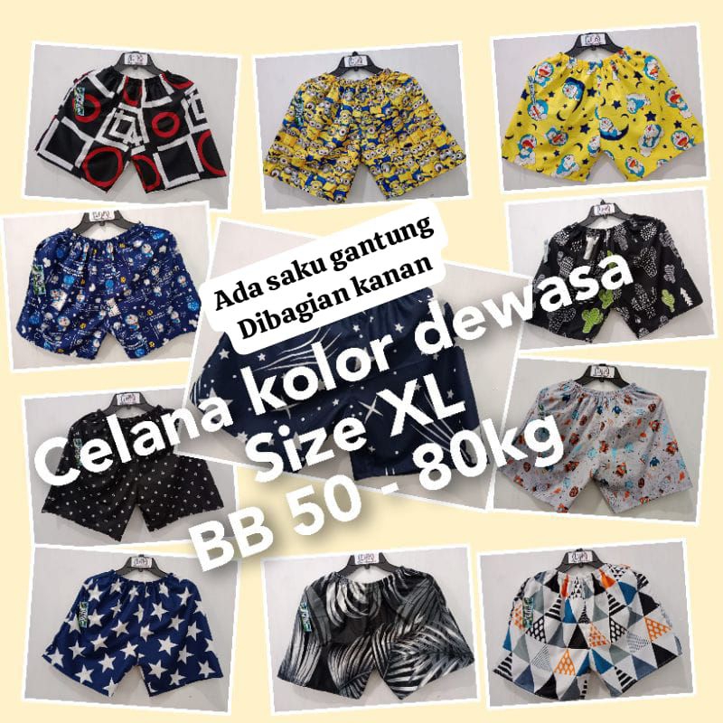 Jual CELANA KOLOR UNISEX DEWASA | PRIA DAN WANITA | BB 35-75 KG | PT 3 ...