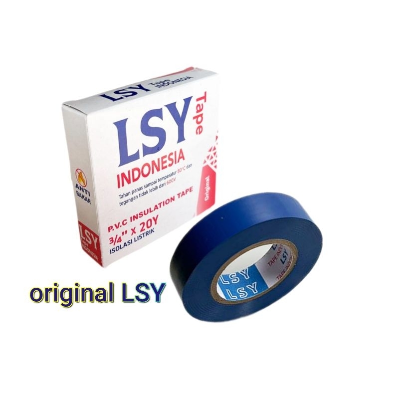 Jual isolasi listrik original LSY TAPE / PVC solasi kabel warna biru ...