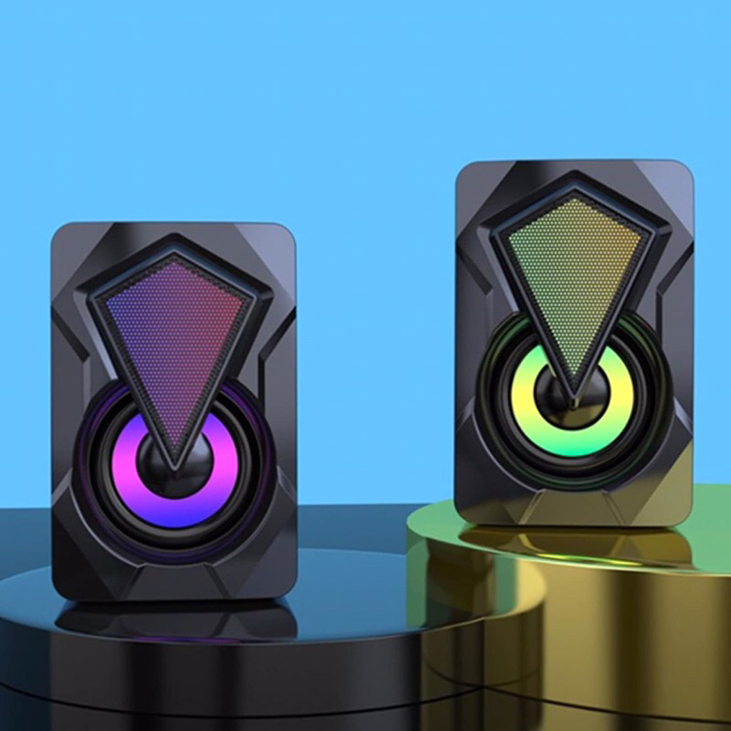 Jual (BIG SALE)Speaker Desktop Subwoofer Stereo 6W USB RGB Black