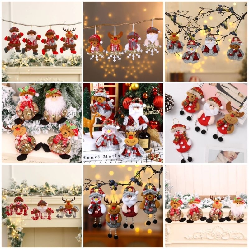 Jual Jc Acc Banyak Motif Hiasan Gantungan Natal Santa Claus Snowman Rusa Deer Beruang Bear 6238