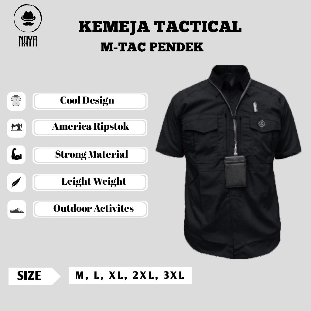 Jual Bisa Custom Bordir Kameja M Tac Lengan Pendek Premium Kameja