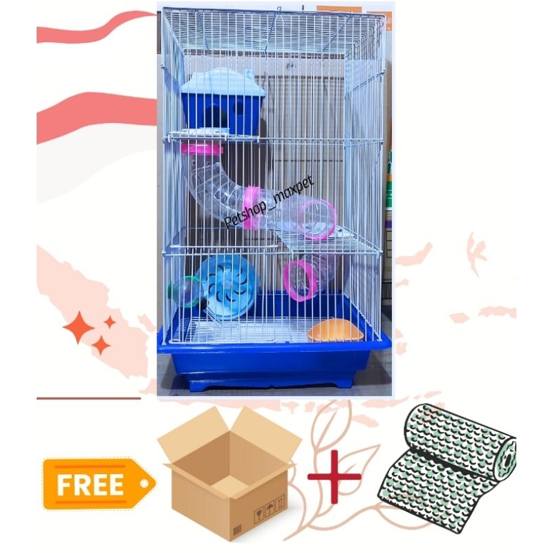 Jual Kandang Hamster Cage Besar Jumbo 3 Lantai Tingkat Lengkap Dengan ...