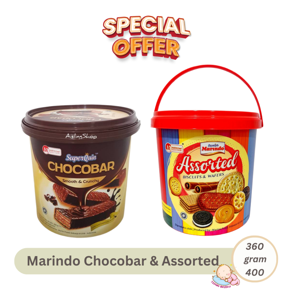 Jual Marindo Chocobar 360gr Assorted Biscuits 400gr Biskuit Toples ...