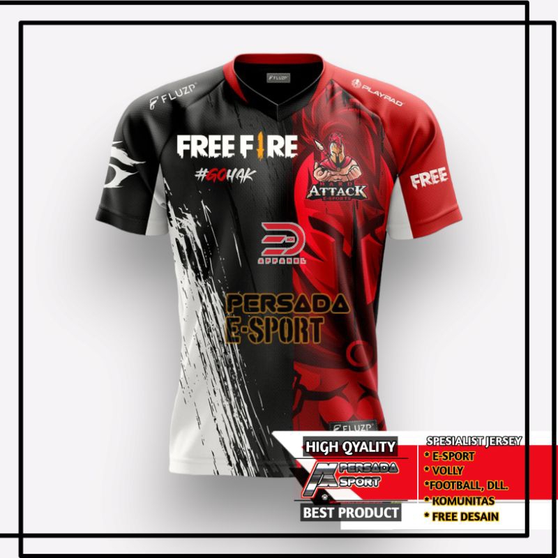 Jual JERSEY FREE FIRE// BAJU GAMING // KAOS GAME // FF / GAME / GRATIS