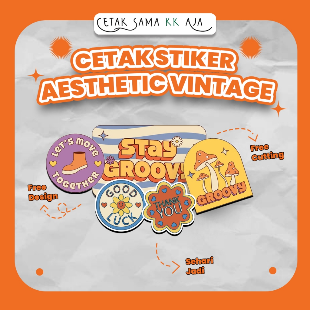 Jual CETAK STIKER AESTHETIC VINTAGE ESTETIK BAGUS DEKOR STICKER CUSTOM ...