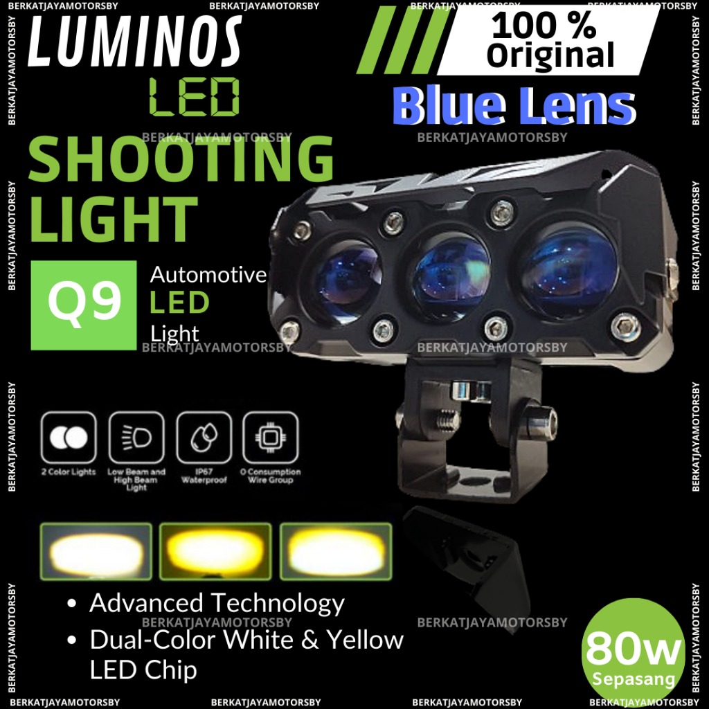 Jual Siap Kirim Luminos Lampu Tembak Sorot Sql Mata Q Q S Blue Lens Warna White Yellow