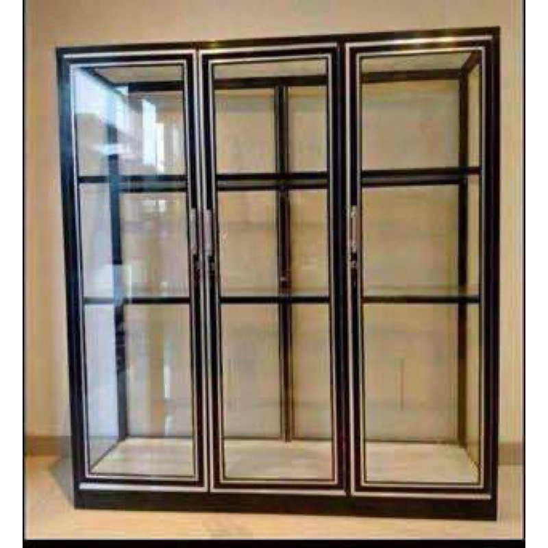 Jual LEMARI KACA STAINLESS 3 PINTU | Shopee Indonesia