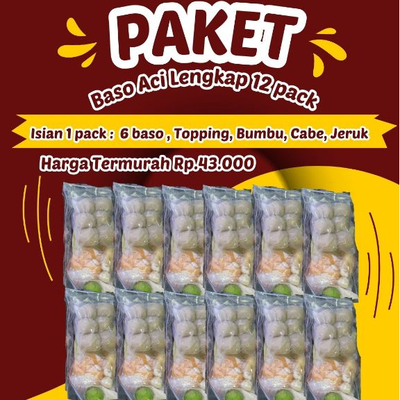 Jual Paket 12 Baso Aci Homemade Boci Isi 6 Bakso Aci Termurah Ayam Suir