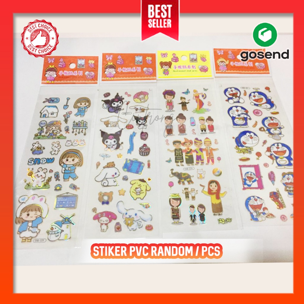 Jual Stiker PVC ( KECIL ) Karakter Random 1 Pcs Stiker Sanrio Doraemon ...