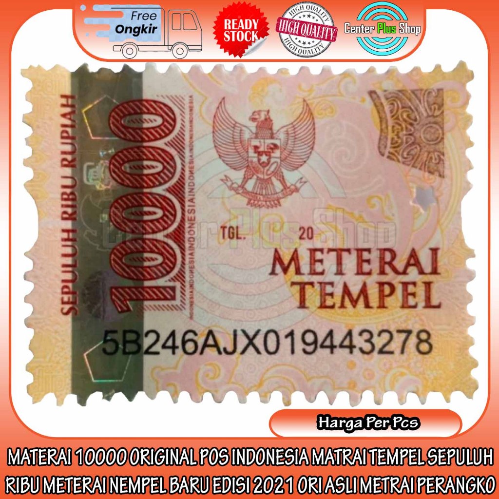 Jual Matrai Tempel Sepuluh Ribu Materai 10000 Original Pos Indonesia