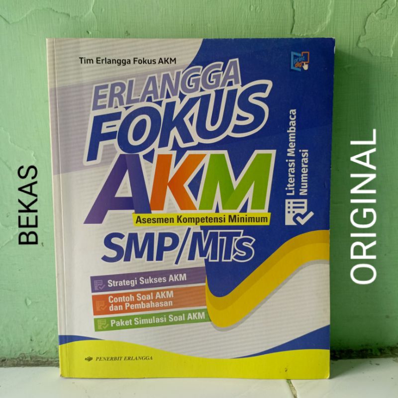 Jual buku erlangga ujian fokus akm asesmen kompetensi minimum untuk smp