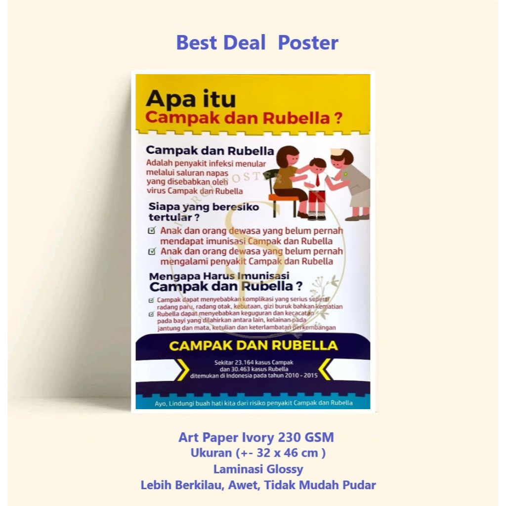 Jual Poster Campak Dan Rubela | Poster Apa Itu Campak Dan Rubela ...