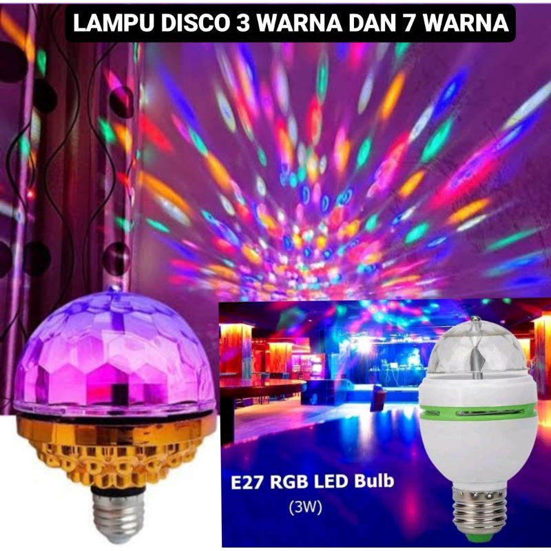 Jual Led Disco Putar Rgb Lampu Disko Led Warna Warni Fitting Putar Otomatis Listrik Shopee