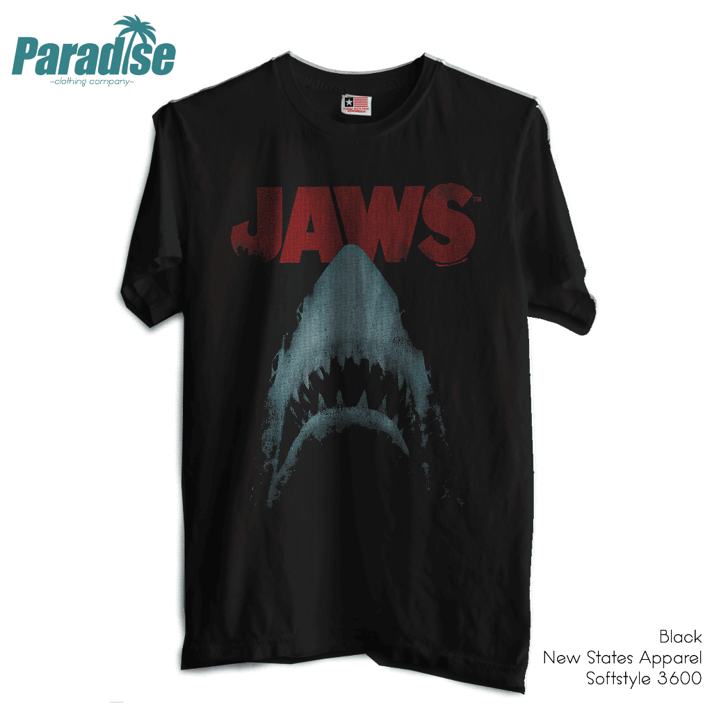 Jual Paradise Baju Kaos Film Jaws Black Shopee Indonesia