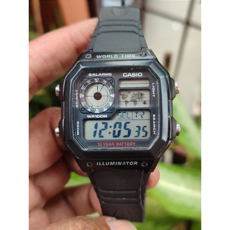 Jual CASIO AE1200WH WORLD TIME ILLUMINATOR ORIGINAL | Shopee Indonesia