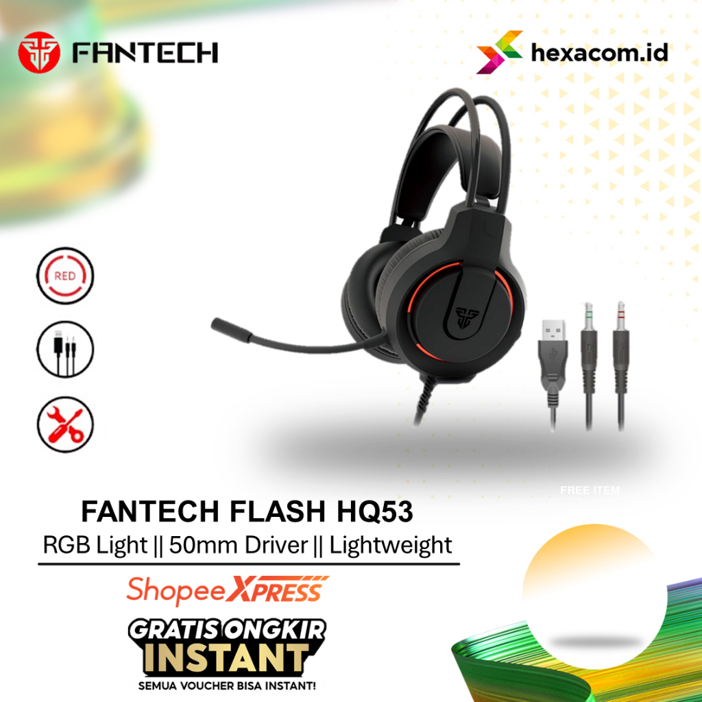 Jual Fantech FLASH HQ53 Headset Gaming Mobile / PC | Shopee Indonesia