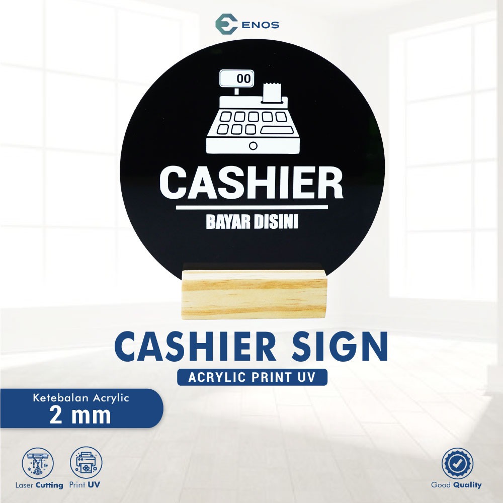 Jual TABLE SIGN TANDA KASIR / PAPAN MEJA AKRILIK ACRYLIC PRINT UV ANTI ...