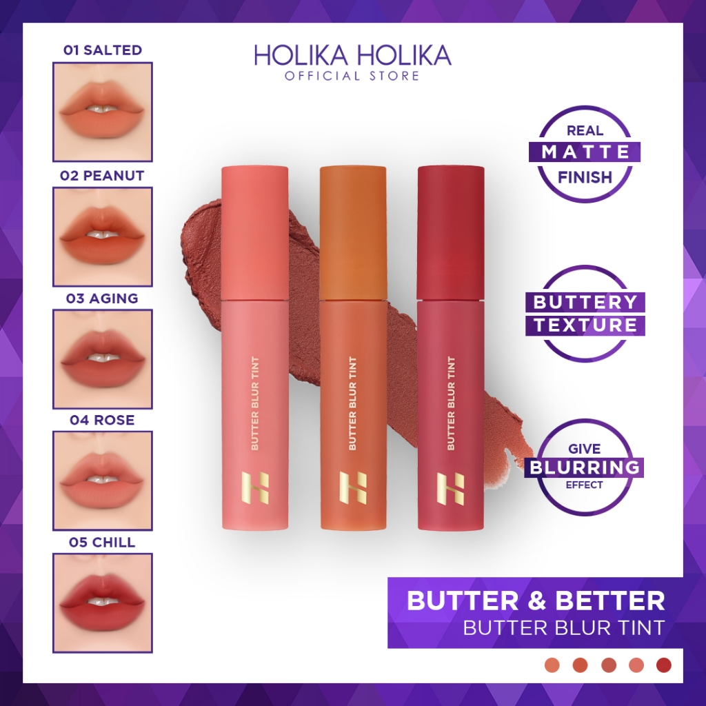 Jual Holika Holika Butter Blur Tint (Butter & Better Collection) Matte Lip Tint Shopee Indonesia