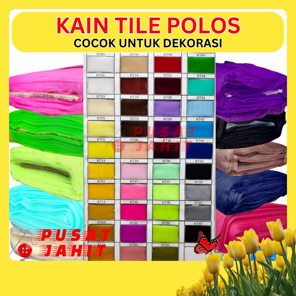 Jual KAIN TILE POLOS TILE DEKOR BUNGKUS PARCEL SOUVENIR PER 1/2 METER ...