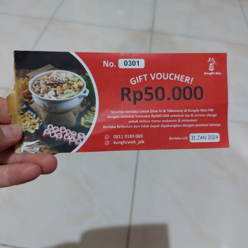 Jual VOUCHER KUNGFU WOK GIFT VOUCHER KUNGFU WOK | Shopee Indonesia