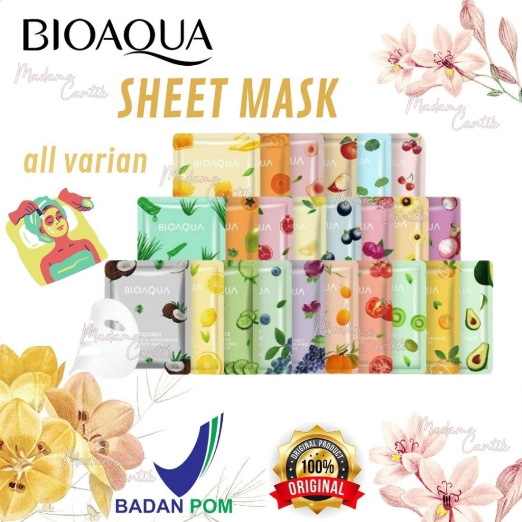 Jual Madame Bioaqua Sheet Mask Sachet Masker Tissue Wajah Bioaqua Bpom Original Shopee Indonesia