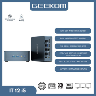 GEEKOM Mini PC Mini IT12, 12th Gen Intel i5-12450H Mini Computers