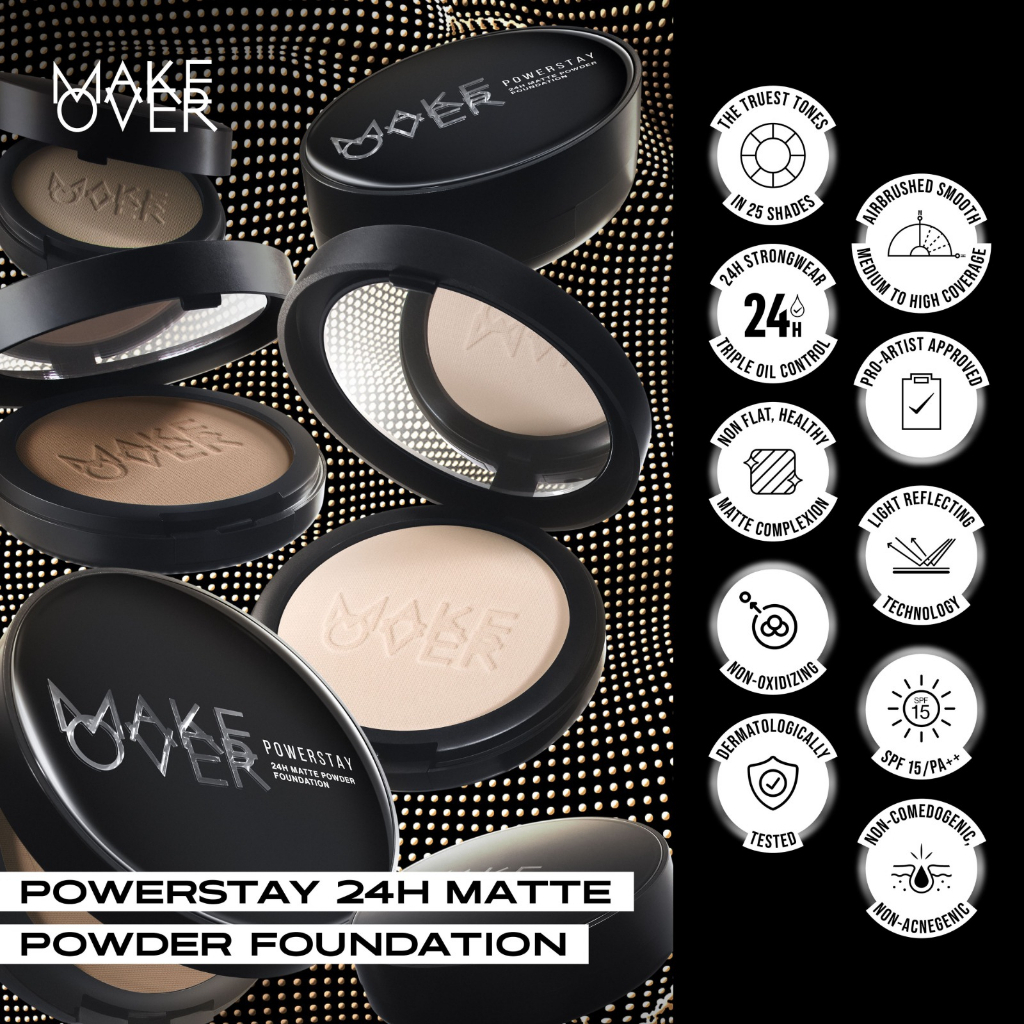 Jual MAKE OVER Powerstay 24H Matte Powder Foundation | MakeOver Bedak ...