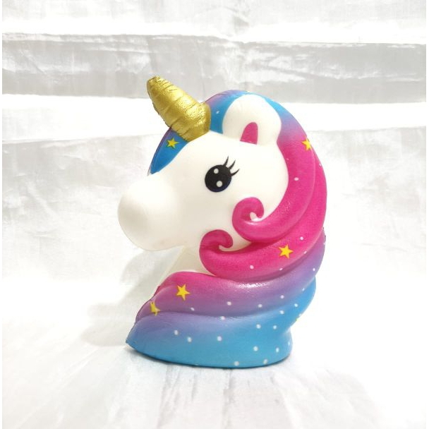 Mainan Squishy Kepala Unicorn // Squishy Import Rainbow Besar (Big)