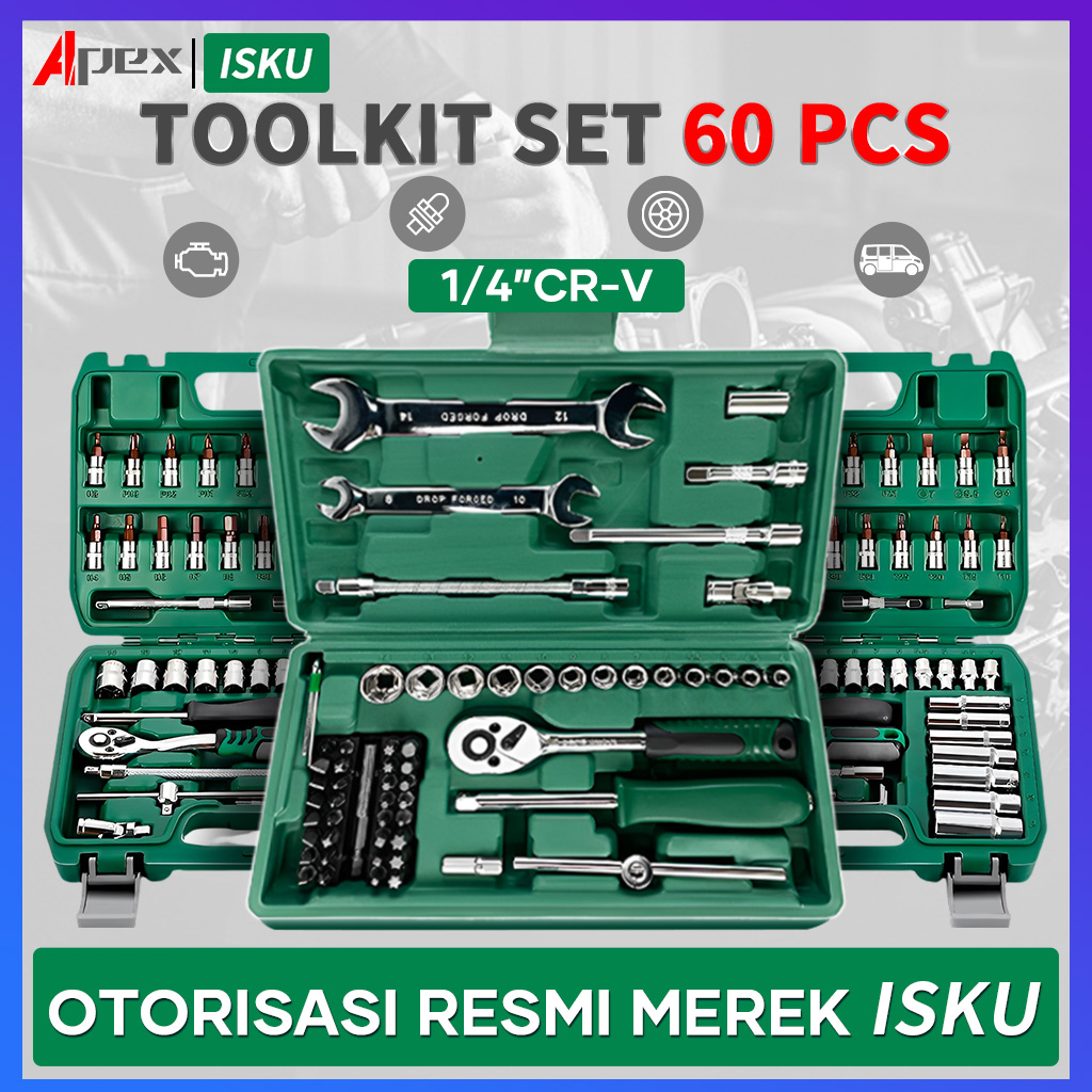 Jual Isku Kunci Shock Set Pcs Gigi Kunci Rachet Tool Kit Set Motor