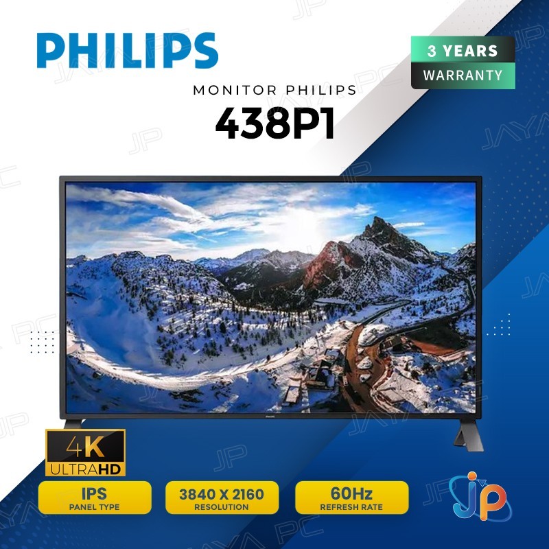 Jual Monitor Philips LED IPS 438P1 MultiView 4K UHD 43" Inch Shopee