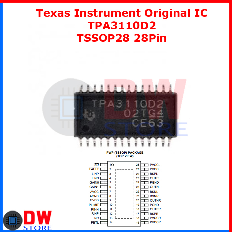 Jual IC TPA3110 TPA3110D2 TPA3110D2PWPR 30W 2x15W Stereo Power ...
