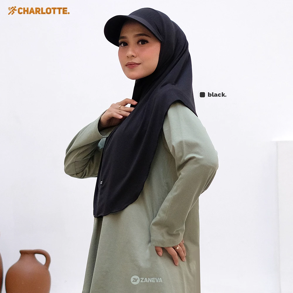 Hijab Instan Topi Sport Charlotte dan Hijab Olahraga Terbaru oleh Zaneva