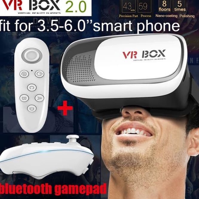 Jual Produk Keren FeJ Virtual Reality 3D REMOTE BLUETOOTH Glasses VR ...