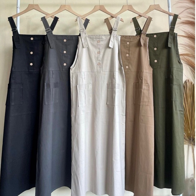 Jual Angela Overall Rok Twill Korean Style - Jumpsuit Muslimah Kekinian ...