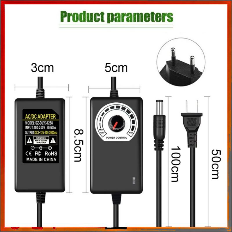 Jual Power Supply PSU Inpu ac220 V / Adaptor Adjustable 3-12v DC 2A ...