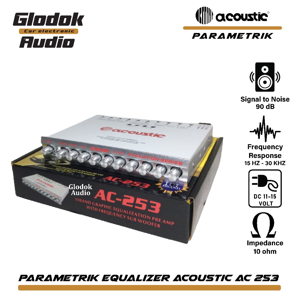 Jual Parametrik Acoustic AC 253 Equalizer 11 band Pre amp With Freq ...