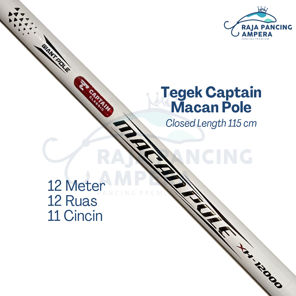 Jual Tegek Captain Macan Pole Stik Pancing Gabus Kaku Ring Tip Fiber