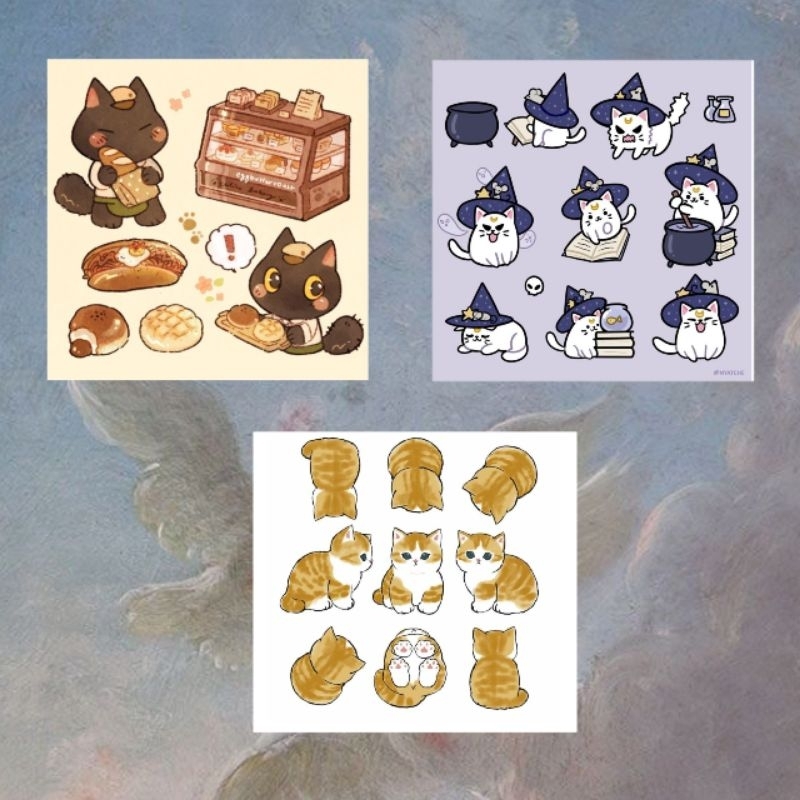 Jual Sticker kucing / Sticker cat / sticker gemas / sticker cute
