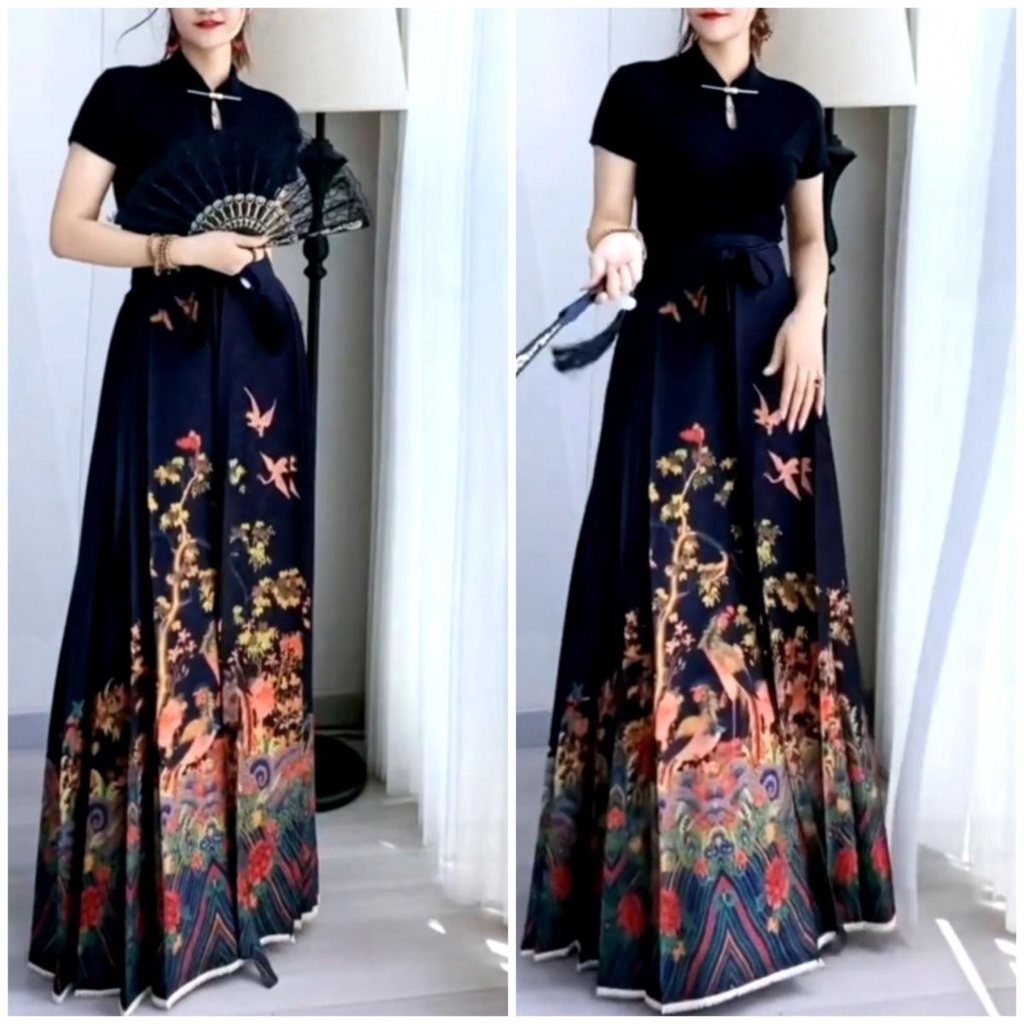 Jual Pakaian wanita baru, rok wajah kuda hitam Cina baru, Hanfu dewasa ...