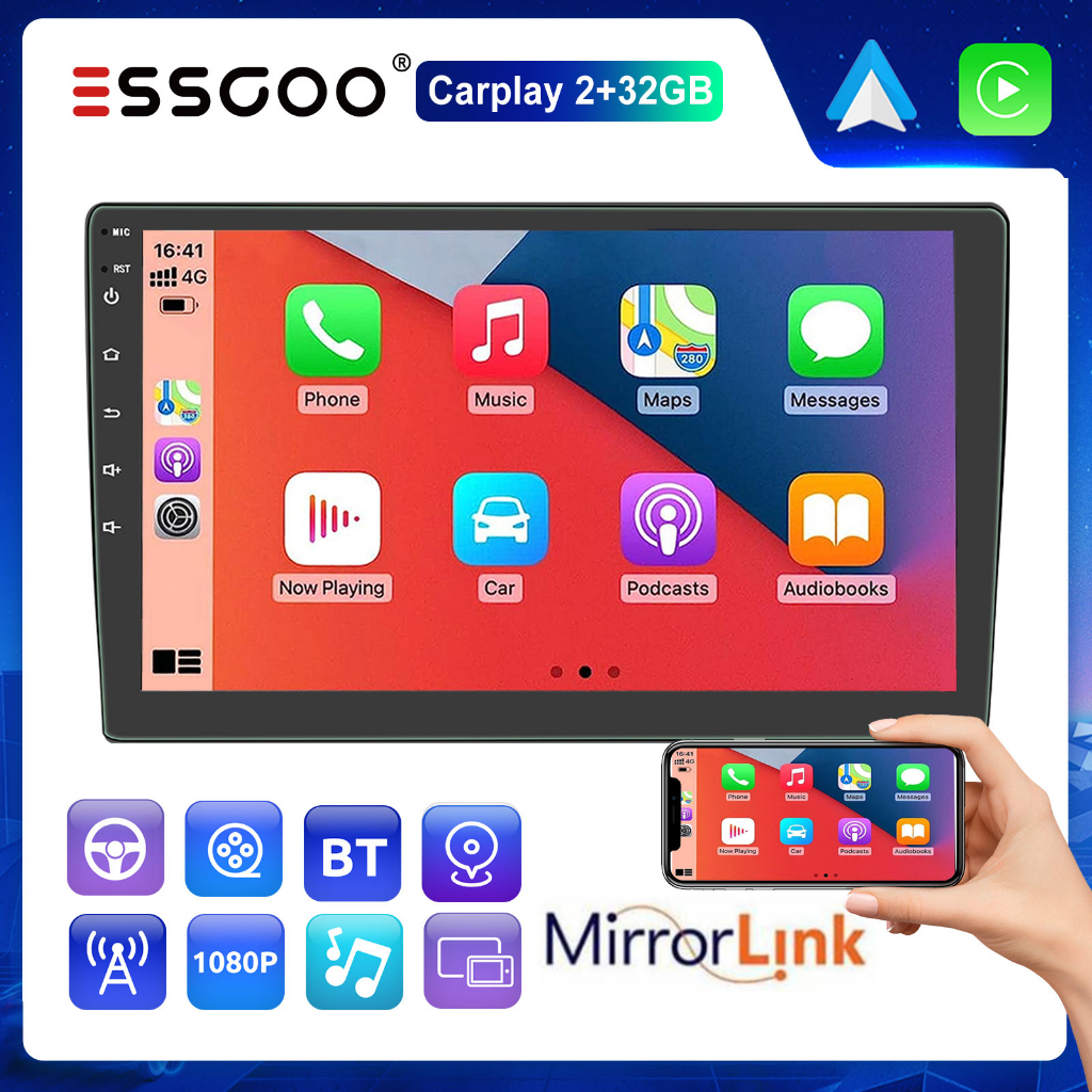 Jual ESSGOO Head Unit Android Double Din 7 9 10 Inci 4+32GB/64GB ...