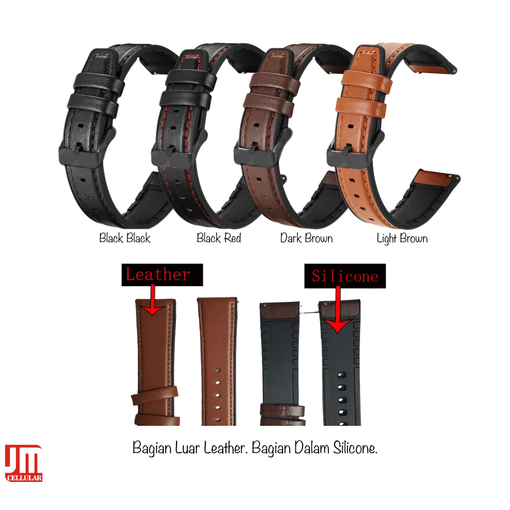 Jual QRH Tali Hybrid Rubber Leather Kulit Strap 22mm Quick Release ...