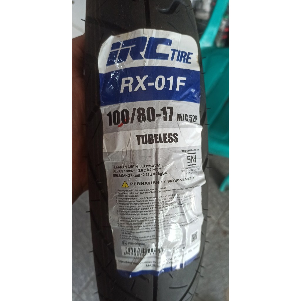 Jual IRC RX 01 F ( RX01 F ) ukuran 100/80-17 Ban Motor Tubeless ...