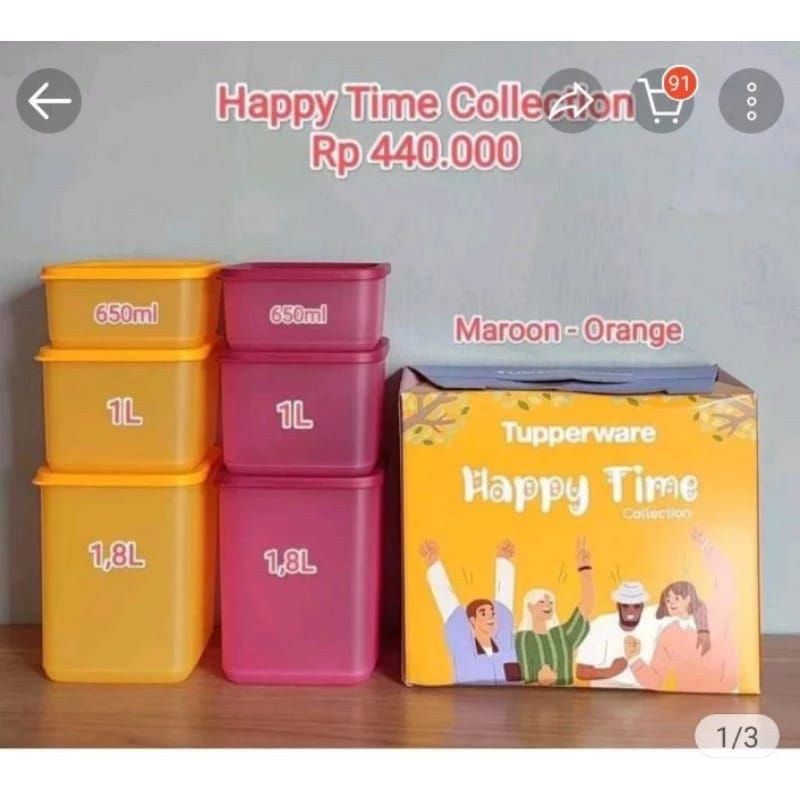 Jual Tupperware Toples Happy Time | Shopee Indonesia