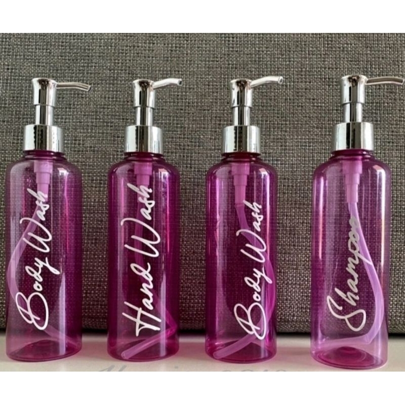 Jual BOTOL REFILL PINK 250ML TRANSPARAN PUMP SILVER LUXURY | Shopee ...