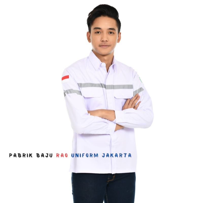 Jual baju lapangan/baju kerja/kemeja safety/kemeja kerja kantor proyek ...